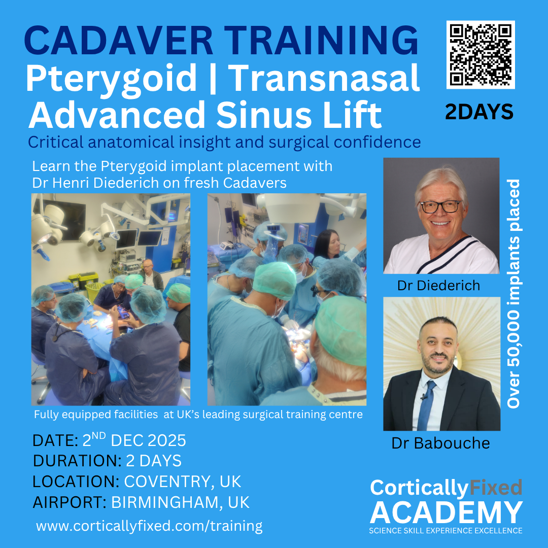 Pterygoid Implant training on Cadavers with Dr Henri Diederich